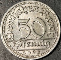 Germany, 50 pfennig, 1922. F.