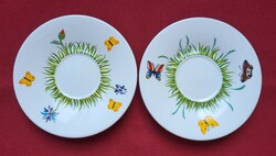 2 pcs fine bone china porcelain saucer plate with butterfly pattern