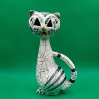 Ingyenes szállítással- Gorka Lívia Iparművészeti kerámia cica figura