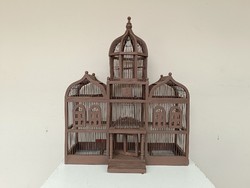 Antique wooden cage mid 20th century india muslim palace shaped birdhouse 8664