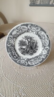 Antique amber scene porcelain plate