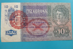 1915 10 Korona Hungary with overprint unc!