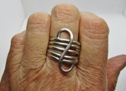 Special handcrafted large silver ring