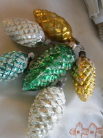 6 Old Christmas tree ornament glass cone