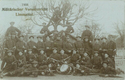1908 - Before military training, Limmat valley, Switzerland. Photo sheet, postcard.