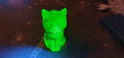 Uranium glass cat display case