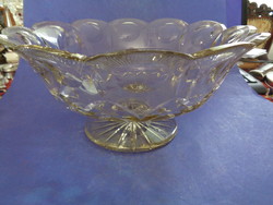 Beautiful lenticular thick glass serving bowl, ca 1930