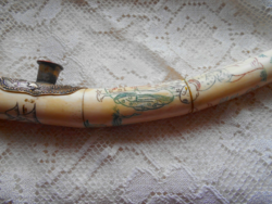 Antik kínai csontból,és fémből készült ópium pipa , vagy csak szépen megmunkált dísztárgy ?