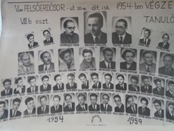 D202095a  Osztálykép Budapest VI. Kerületi Erkel Ferenc Általános Iskola -1954 Felsőerdősor 20