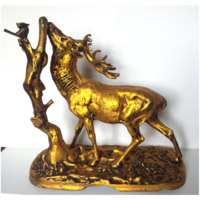 Large golden deer statue