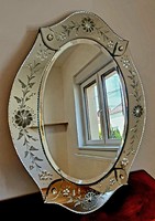 Oval wall mirror made in Venetian style. (Video!)