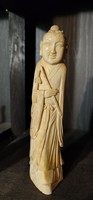 2 bone-carved Chinese figurines (oriental sage)