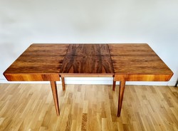 Refurbished art deco halabala expandable dining table