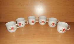 Zsolnay porcelain mug with poinsettia 6 pieces in one