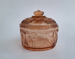 Old glass sugar container or spice container with a lid
