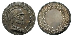 László Slávics Jr.: St. Florian firefighter commemorative medal with engraved reverse