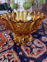 Very nice amber-colored glass bowl, offering