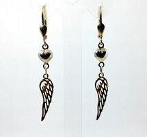 Gold dangle earrings with angel wings (zal-au124464)