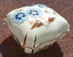 ZSOLNAY Erika mintás  bonbonier  – aranyfestéses – Zsolnay Hungary Pécs Hand Painted