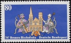 N1329 / Németország 1987 A brémai püspöki rezidencia bélyeg postatiszta