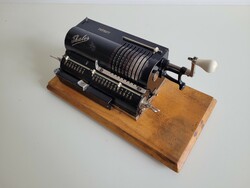 Antik Patent mechanikus pénztárgép régi számológép műszaki ritkaság