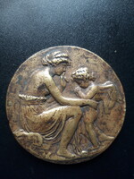 Greek mythological - scene, relief bronze plaque