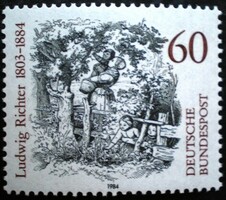 N1213 / Németország 1984 Ludwig Richter festő bélyeg postatiszta