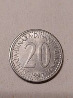 20 Dinars 1987 Yugoslavia