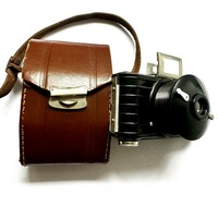 Vintage Eastman Kodak Bullet Bakelite Camera with Original leather Bag ca.1936-1942 alte Kodak Fotoa