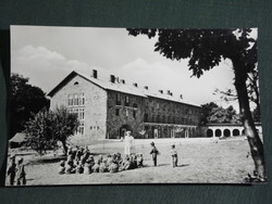 Postcard, podium, children's resort view, detail, 1960-