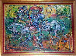 Tóth Ernő - Don Quijote 70 x 100 cm olaj, farost, keretezve