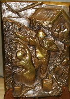 Harvesters - treasured Mary bronze wall picture