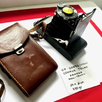 Goerz roll-tenax double extender camera, compur – tenax camera 17 x 11 cm, original leather case