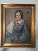 Címeres bieder női portré