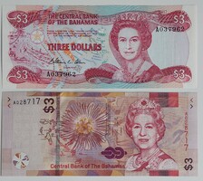 2 Bahamas 3 dollar ounce banknote