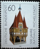 N1200 / Németország 1984 A Michelstadti Városháza bélyeg postatiszta