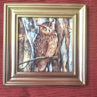 Owl decoupage picture, wall picture