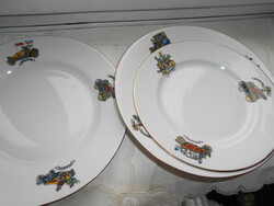 3 Pcs rare Zsolnay children's pattern (car) porcelain plate (flat-deep-small plate)