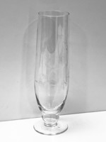 Engraved glass vase