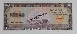 Dominica 50 pesos oro, 1975-'76, specimen, rare, unc banknote