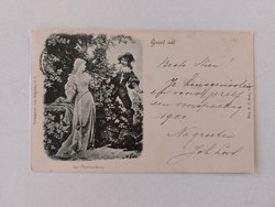 Postcard 1899 couple in love