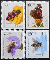 N1202-5 / Germany 1984 for youth : insects and flowers stamp series postal clearance