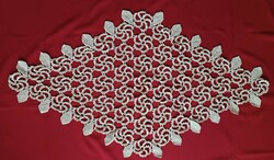 Large rhombus-shaped Irish lace tablecloth