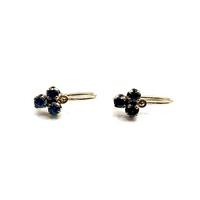 0179. Old girl's earrings with blue stone