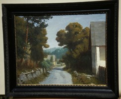 Ismeretlen festő (20.sz.közepe) : Lejtős utca