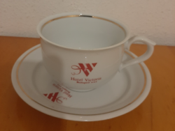 Hollóházi (Auth Attila designer 1992) Hotel Victoria Budapest ***  felirat, logó teás csésze