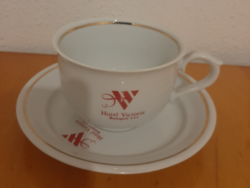 Hollóházi Hotel Victoria Budapest ***  felirat, logó teás csésze