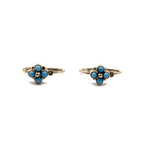 0180. Old girl's earrings with blue stone