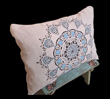 Homemade linen decorative pillow strength, prosperity mandala hand painted