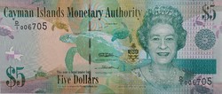 Cayman Islands $5, 2010, unc banknote